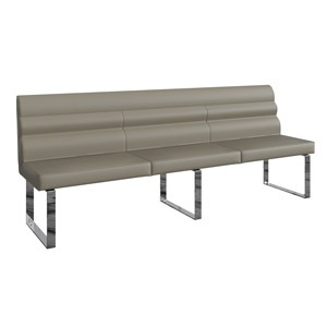Extra Large Retro Taupe Dining Bench With Back - Aria Range