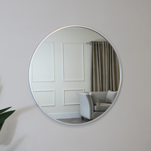 Extra Large Round Silver Wall Mirror 120cm x 120cm