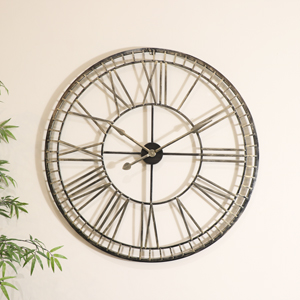 Extra Large Rustic Gold Skeleton Wall Clock 102cm x 102cm 