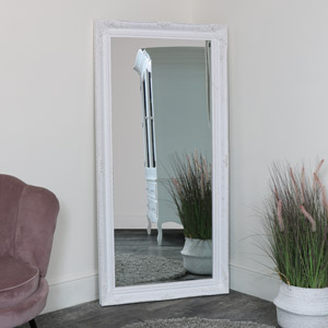 Extra Large Ornate Wall/Floor White Mirror 158cm x 78cm