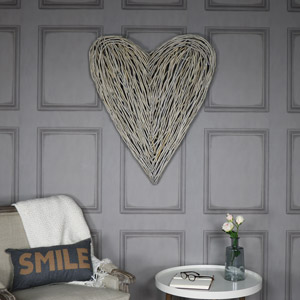 Extra Large Rustic Wicker Wall Mountable Heart