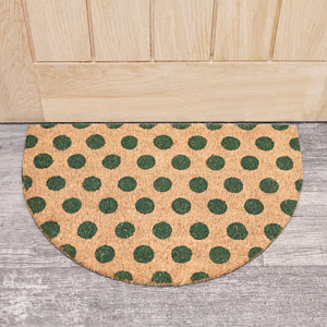 Forest Green & Natural Dot Door Mat