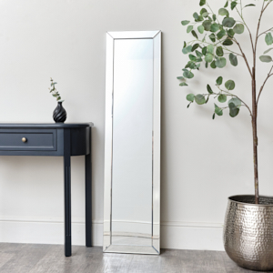 Full Length Bevelled Mirrored Wall Mirror 37cm x 140cm