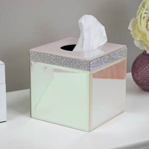 Pink Glitz Diamante Cube Tissue Box Holder