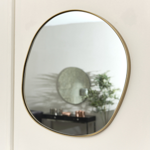 Gold Asymmetrical Round Wall Mirror 50cm x 50cm