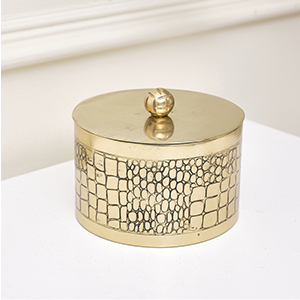 Gold Crocodile Trinket Pot