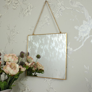 Gold Edged Square Wall Mirror