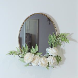 Gold Floral Oval Wall Mirror