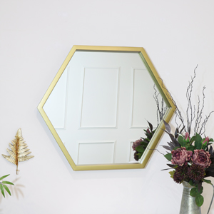 Gold Hexagonal Wall Mirror 70cm x 81cm