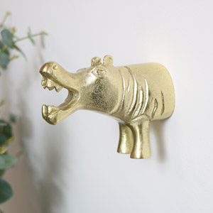 Gold Hippo Wall Hooks