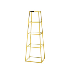 Gold Metal & Glass Ladder Shelving Display Unit