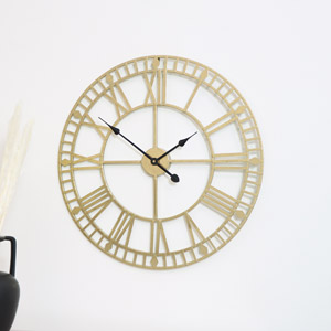 Large Gold Skeleton Wall Clock