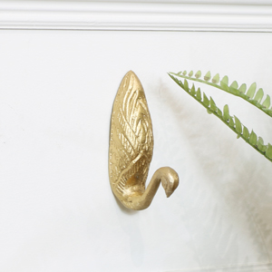 Gold Metal Swan Wall Hook