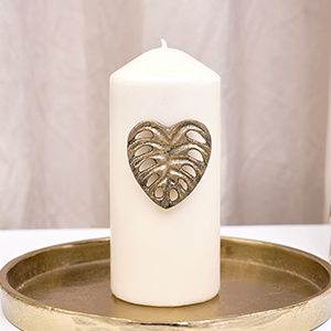 Gold Monstera Candle Pin