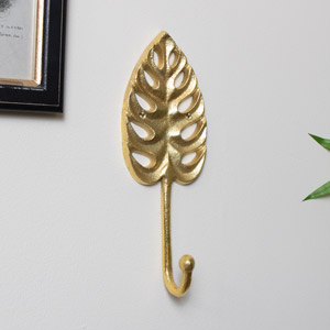 Gold Monstera Lilly Leaf Wall Hook