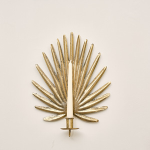 Gold Palm Leaf Wall Candle Holder Sconce