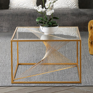 Gold Twist Glass Coffee Table 