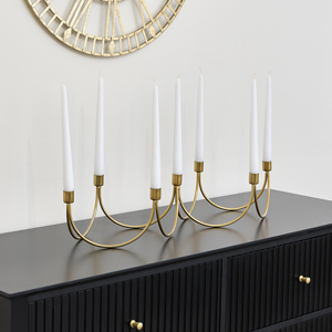 Gold Wave Candle Holder