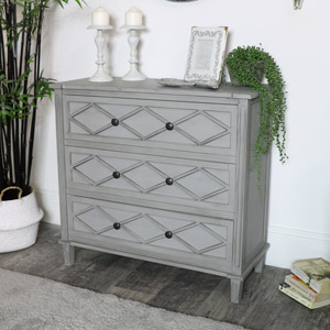 Large Grey 7 Drawer Chest Daventry Dove Grey Range Melody Maison