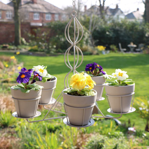 Grey Multi Hanging Frame Planter With Pots