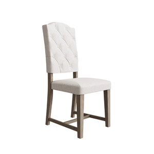 Grey Oak Buttoned Back Dining Chair - Rutland Range