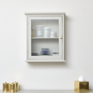 Grey Reeded Wall Cabinet