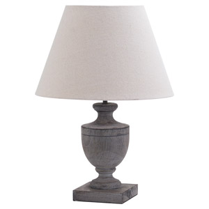 Grey Washed Wooden Table Lamp 