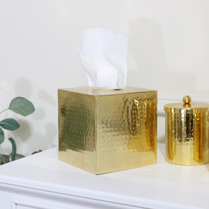 Square Tissue Box Cover - Bone | OKA US