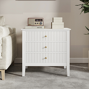 Large 3 Drawer Bedside Table
