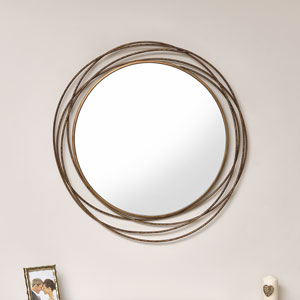 Large Antique Gold Swirl Wall Mirror