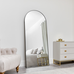 Large Black Arched Mirror