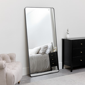 Black Curved Framed Wall / Leaner Mirror
