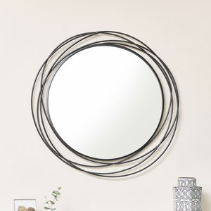 Large Black Swirl Wall Mirror