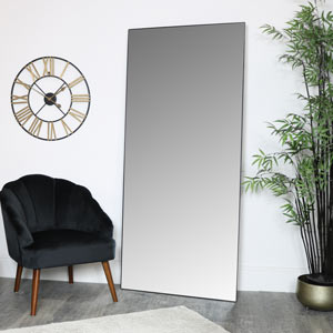 Thin frame black leaner mirror