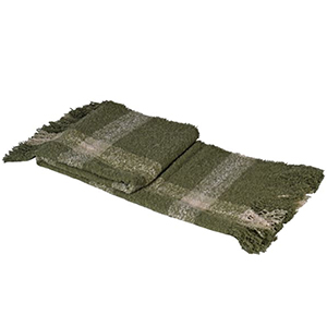 Large Forest Green & Cream Knitted Throw - 160cm x 135cm