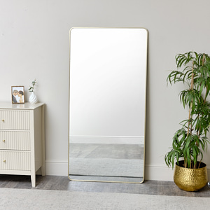 Large Gold Curved Framed Wall / Leaner Mirror 160cm x 80cm