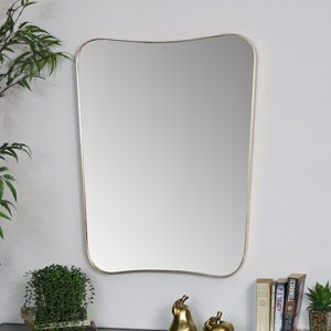Large Gold Curved Wall Mirror