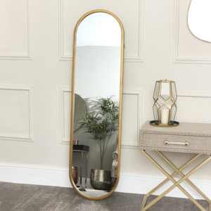 Large Gold Oval Mirror 42cm x 156cm