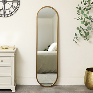 Large Gold Oval Mirror