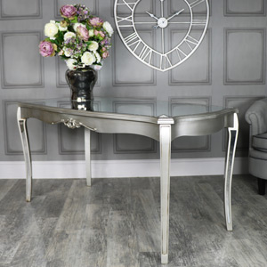 Large Silver Mirrored Dining Table - Tiffany Range
