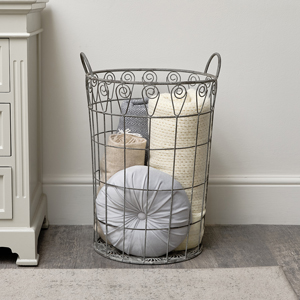 Rustic Grey Laundry Storage Basket