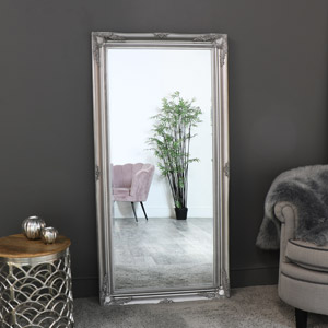 Extra, Extra Large Ornate Antique Silver Full Length Wall/Floor Mirror 85cm x 210cm