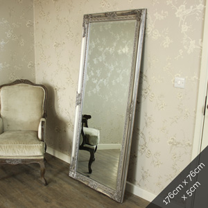 Large Ornate Silver Wall/Floor Mirror