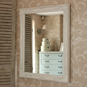 White ornate wall mirror