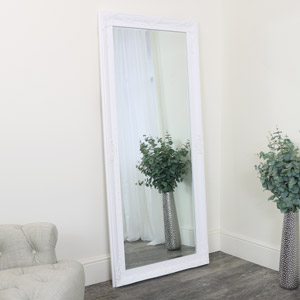 Extra Large White Ornate Wall/Floor Mirror