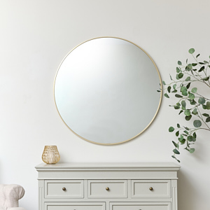 Large Round Gold Mirror
