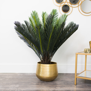 Large Round Gold Planter