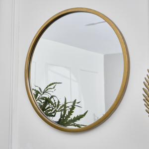 Large Round Gold Wall Mirror 50cm x 50cm