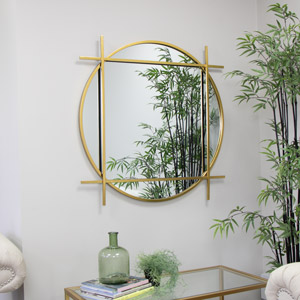 Round Gold Wall Mirror