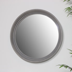Large Round Grey Wall Mirror 60cm x 60cm